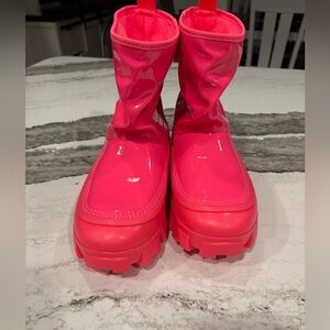 Ugg Classic Brellah Mini Boots Super Coral Size 6 Waterproof New Rain Pink
